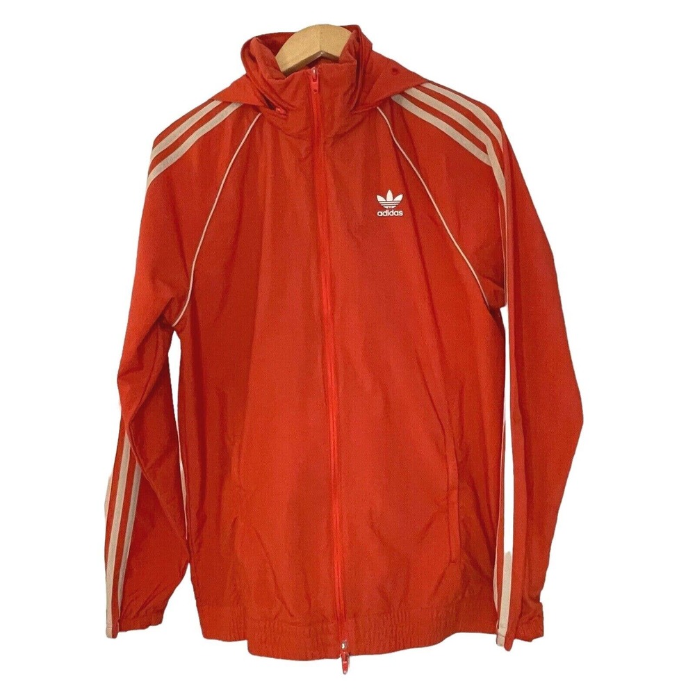 Adidas Original Orange Superstar Trefoil Hooded Windbreaker Jacket CW1310